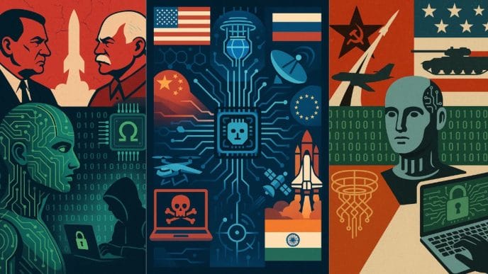 Explore how global powers are shifting from nuclear deterrence to dominance in AI, quantum computing, cyberwarfare, and space militarization. Who will win the 21st-century Tech Race?