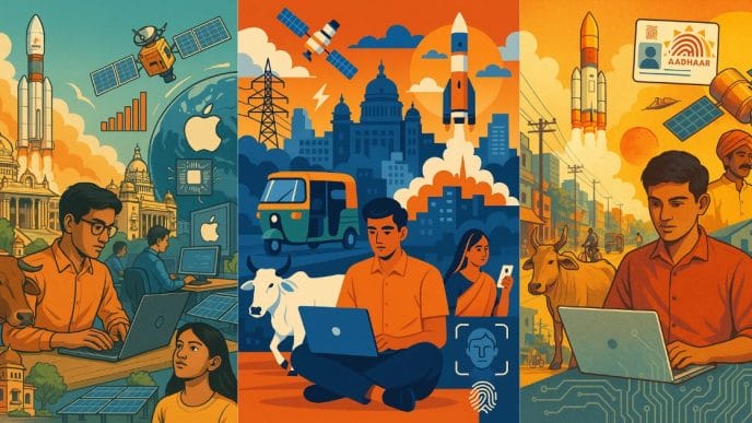 Discover how India is turning chaos into a catapult for innovation. From UPI to AI startups, explore the nation's journey as a 'Jugadu Juggernaut' leading global tech, startup growth, and digital inclusion in 2025.
