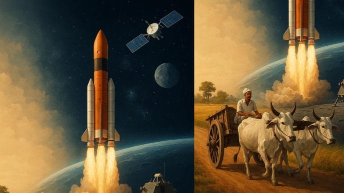 From bullock carts to Moon and Mars missions, discover how India built a world-class space program through ISRO, innovation, and strategic self-reliance.