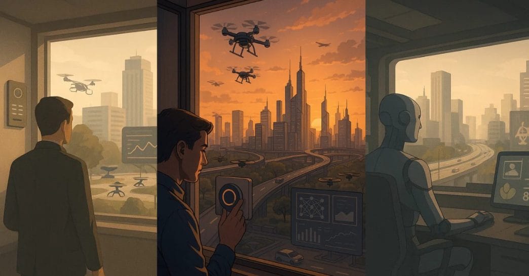Explore the rise of algorithmic cities, AI-assisted governance, and the ethical dilemmas of machine-driven decisions. Will humans remain in control or let algorithms shape our urban future?